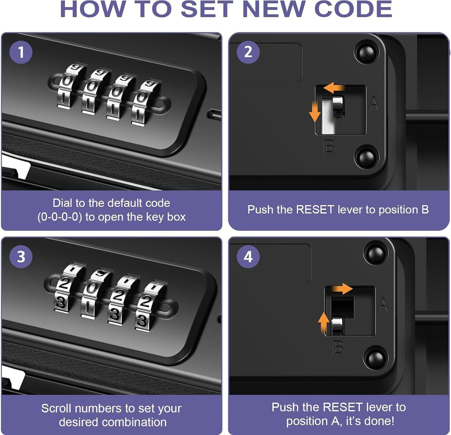 RUNTOO MU Portable Safe Box, Security Lock Case with 4-Digit Code, Waterproof Shockproof Travel Safe Lock Cash Box with Removable Wire Rope for Dorm, Travel, Beach, Hotel, Car, Home, Office image number 3