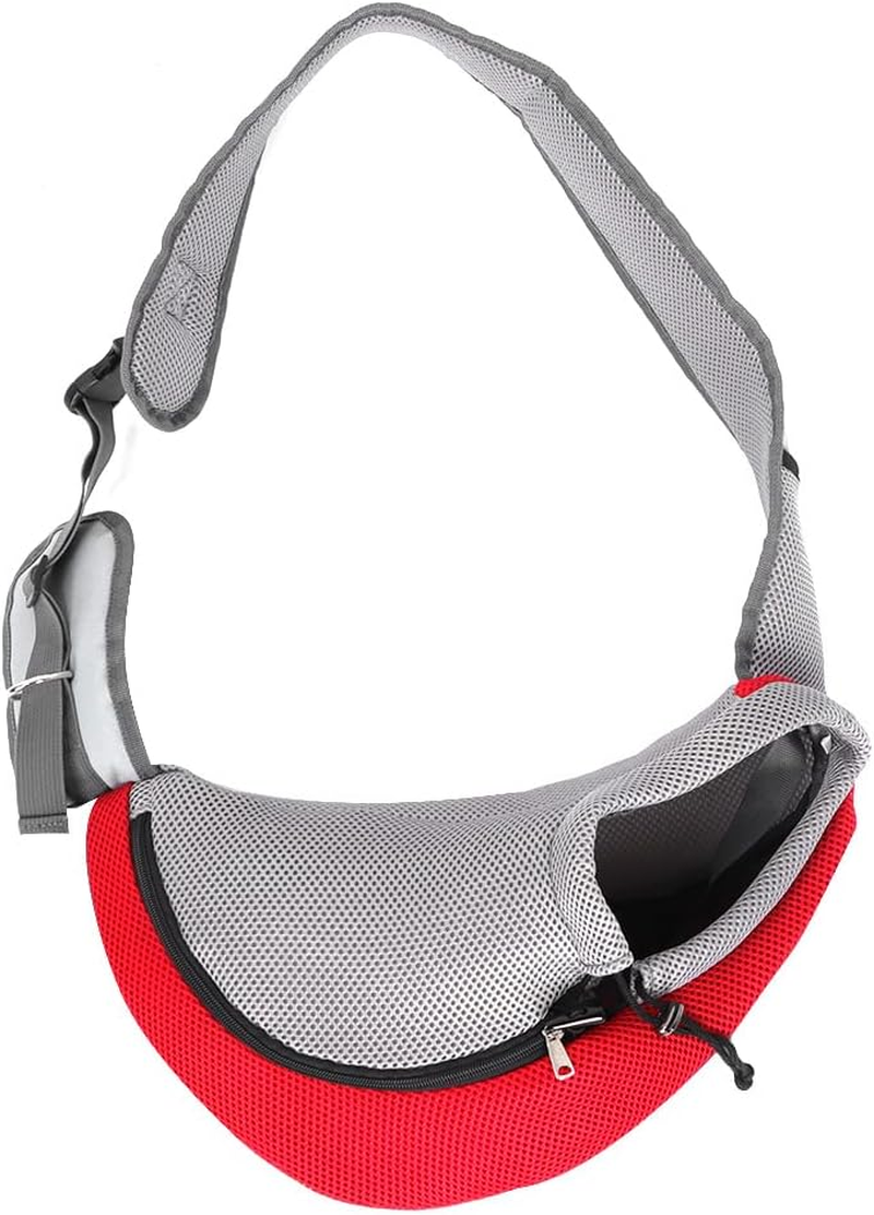 Versatile Red Mesh Pet Carrier Sling Backpack Portable Outdoor Dog & Cat Travel Bag Ideal for Small Pets, Pet Outdoor Bag, Dog Carrier, Pet Sling Backpack for Active Owners image number 3
