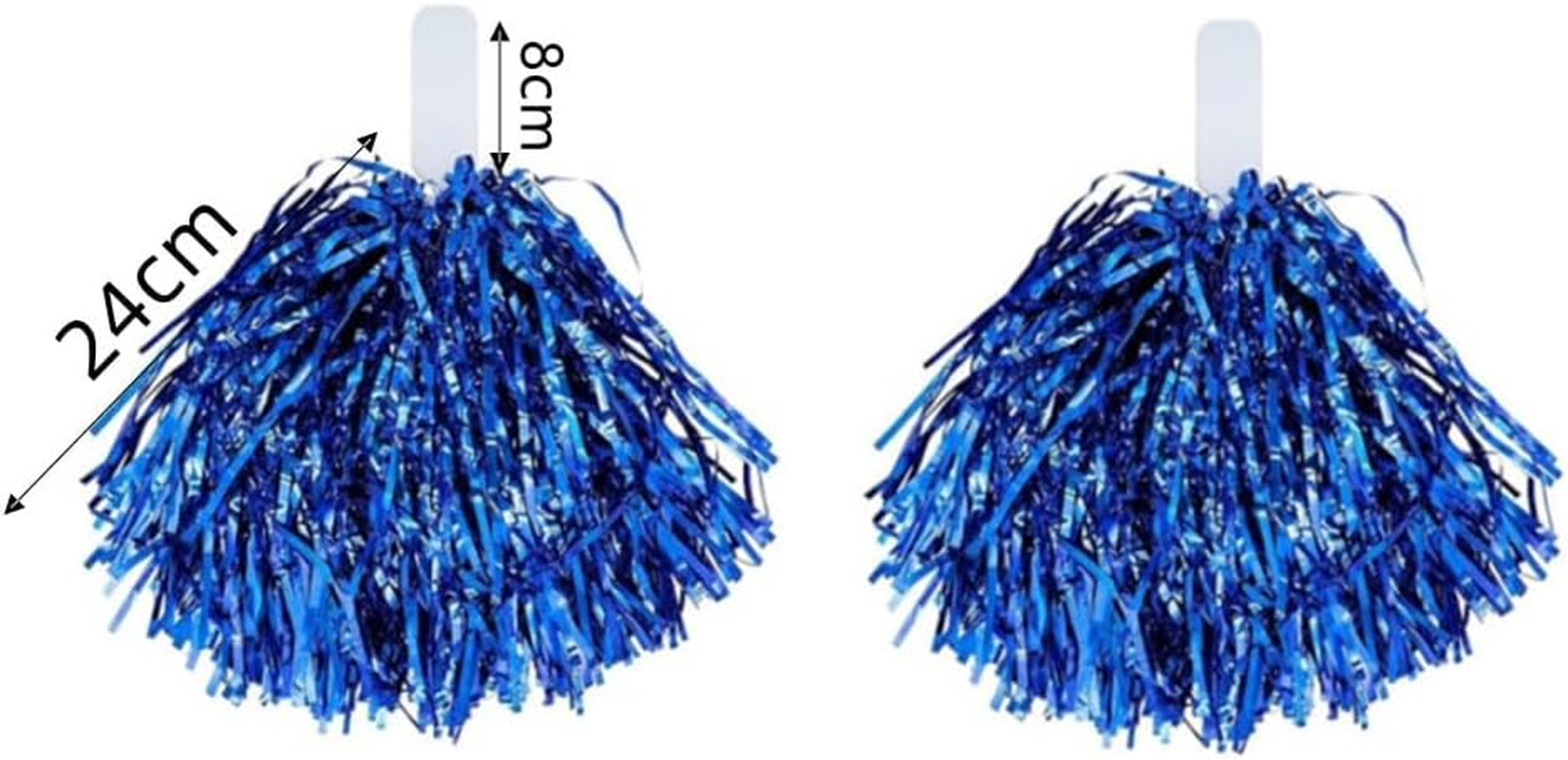 Pack of 2 Cheerleader Pompoms, Naisfei Cheerleader Pompoms, Sports Pompoms, Cheers Ball Pompoms, Metal Foil Pom Poms Dance Pom for Dance Party, Sports, Competition, Team Ghost (Blue) image number 1