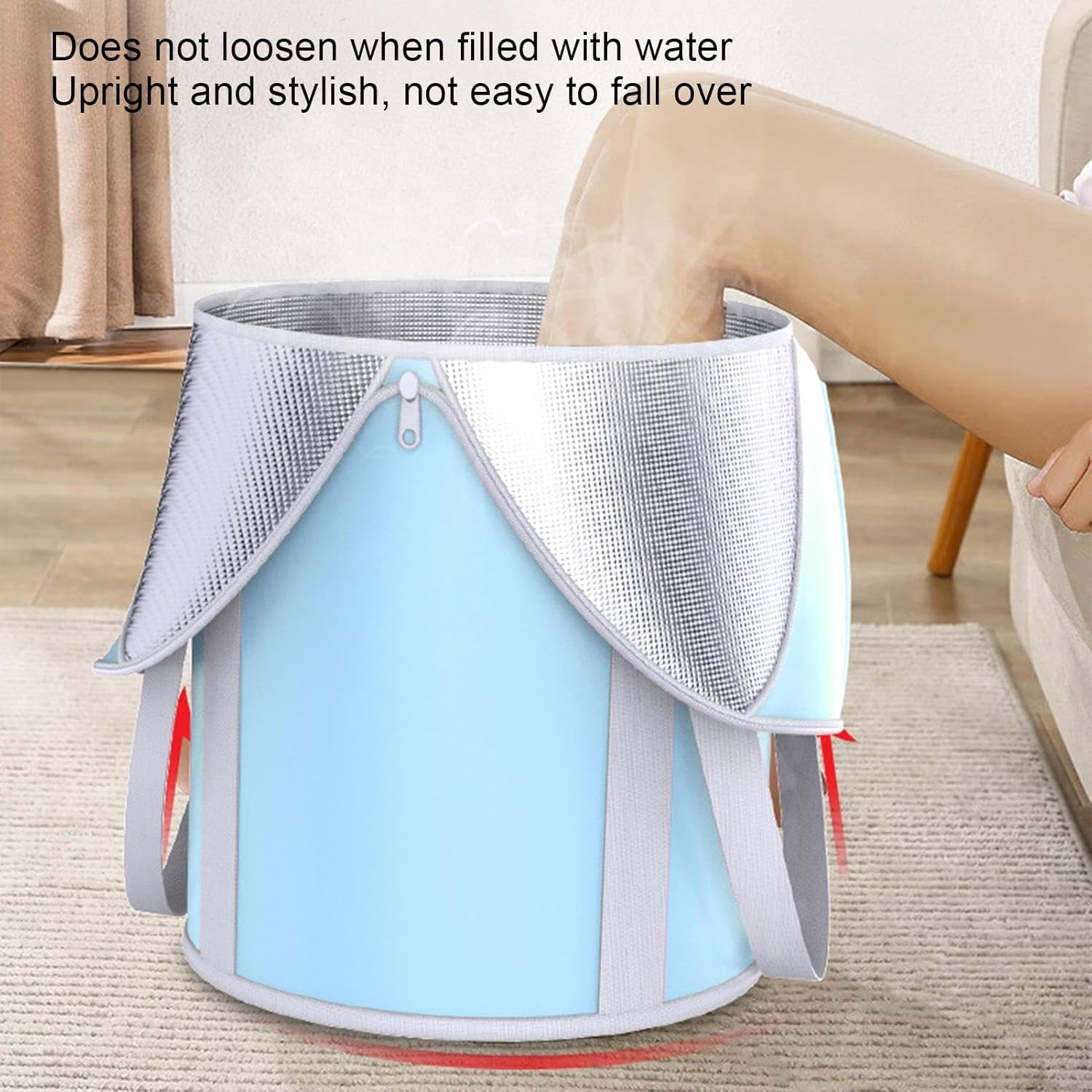 Leg Bath, Foldable Pedicure Tub, Foot Soaking Baths, Portable Foot Bath Tub, Foot Bucket with Zipper Closure, Leg Bath Bucket, Multifunctional Foot Massage for Soaking Feet, Spa, Outdoor