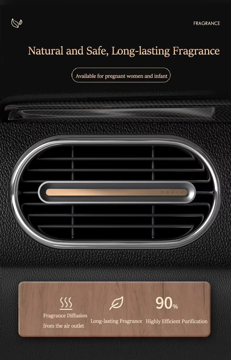 Silver Car Air Freshener Vent Clip &ndash; Ocean Scent Diffuser for Car Interior, Sleek Minimalist Design, Long Lasting Fragrance, Luxury Essential Oil Clip for Vehicle Vents image number 5