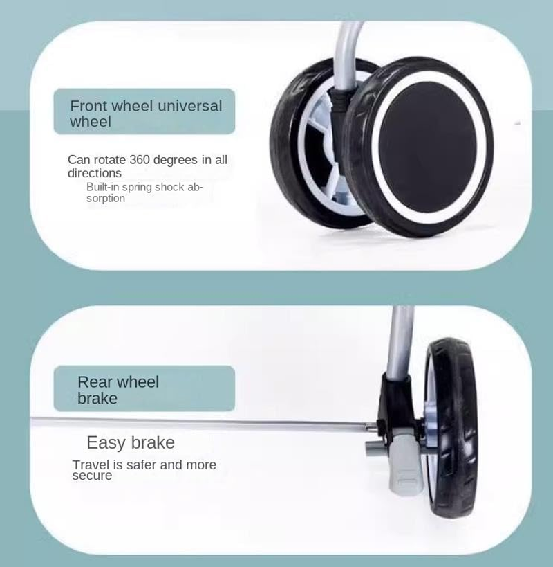 Pet Stroller Dog Stroller Cat Stroller Pet Cat Dog Stroller Travel Carrier with Cup Holders, 22Lbs Capacity Folding Strolling Cart Dog Pram Dog Cat(Color:C) image number 2