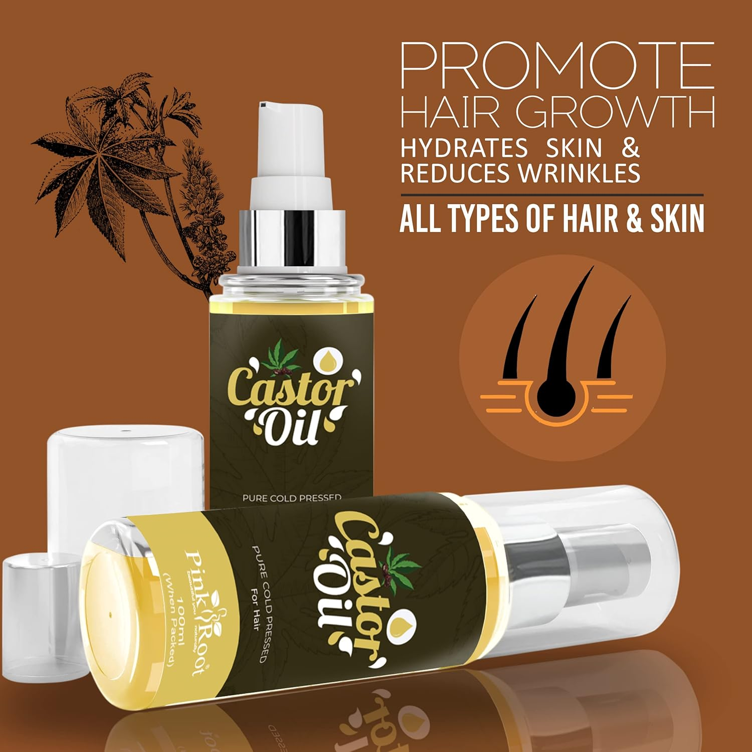 Pink Root Castor Oil 100Ml, Pack of 1 image number 1