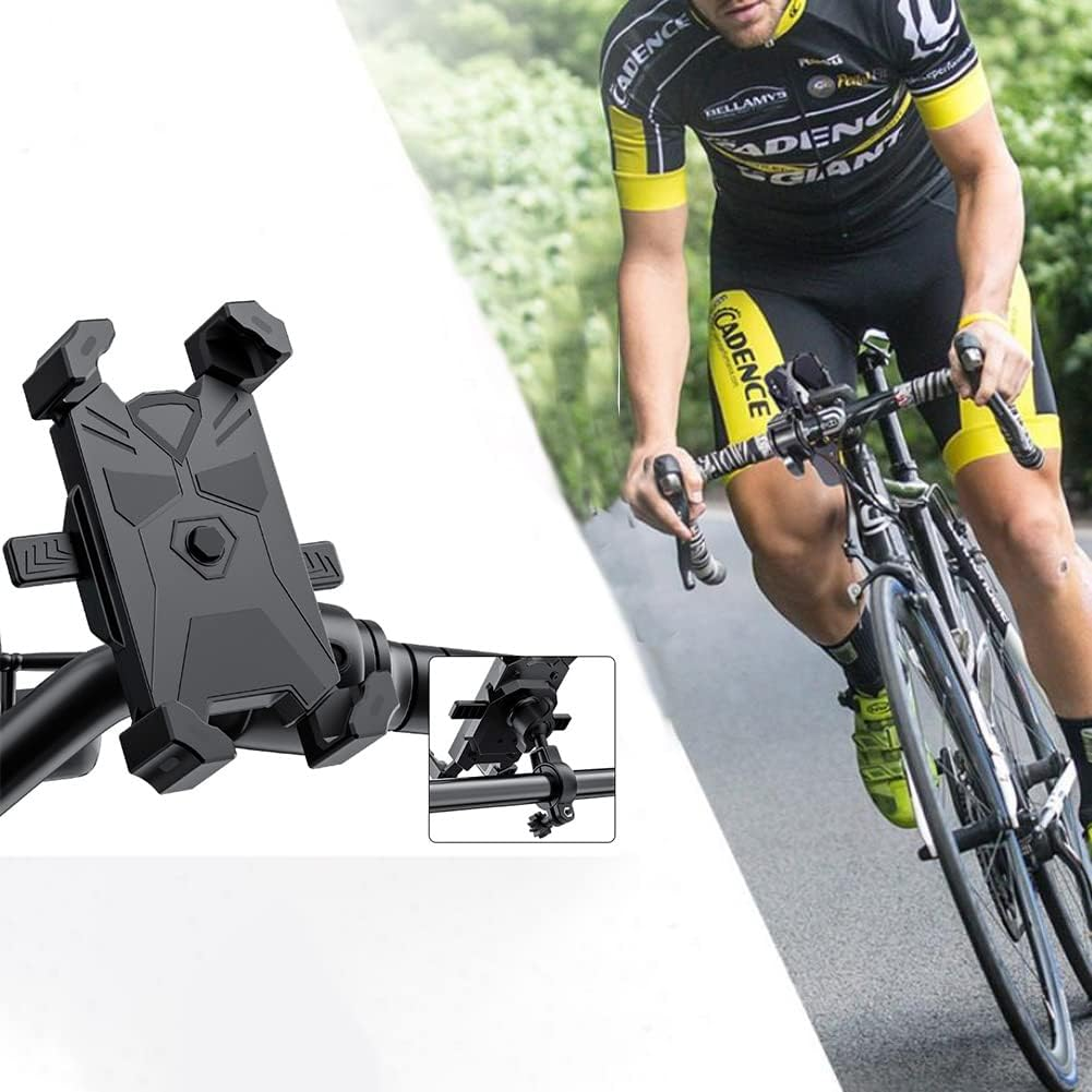 Bike Phone Holder Universal Premium Bike Phone Mout anti Shake 360 Rotation Adjustable Bicycle Motorcycle Phone Holder for Handlebars Compatible with Screen Size from 4.7" to 7.2" Phone image number 1