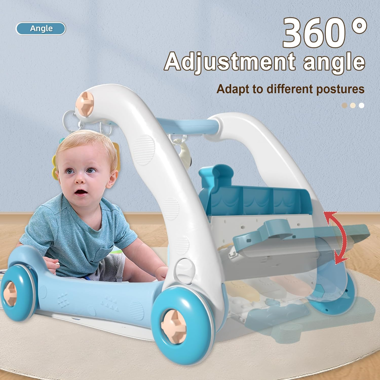 Baby Piano Play Mat & Standing Toy with Musicial and Light (2 in 1) (Blue) image number 5