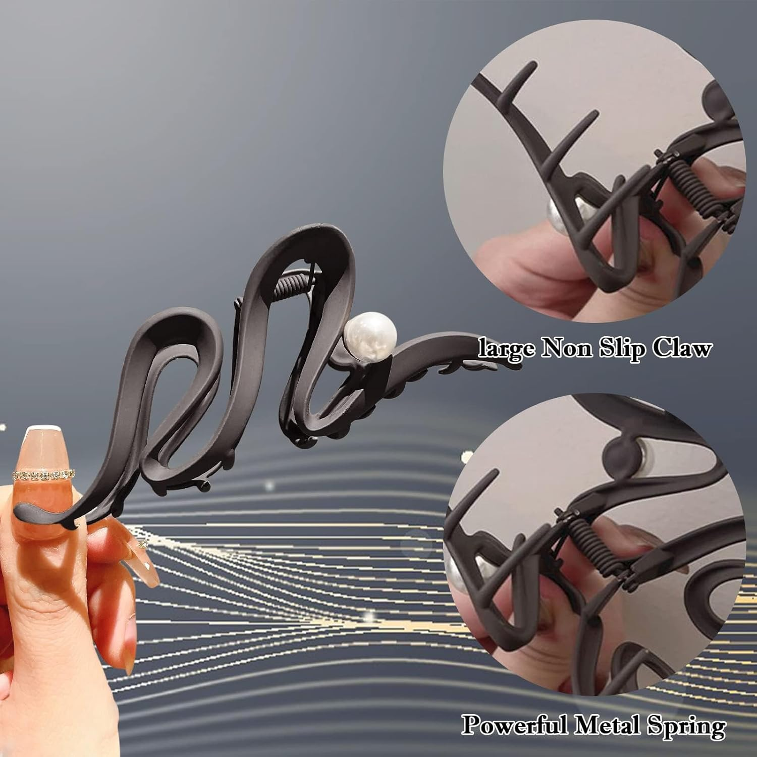 WEIPUER Pack of 3 Metal Hair Clips for Women, Large Hair Accessories, Hair Claws Clips for Women and Girls, Thick Hair Accessories image number 5