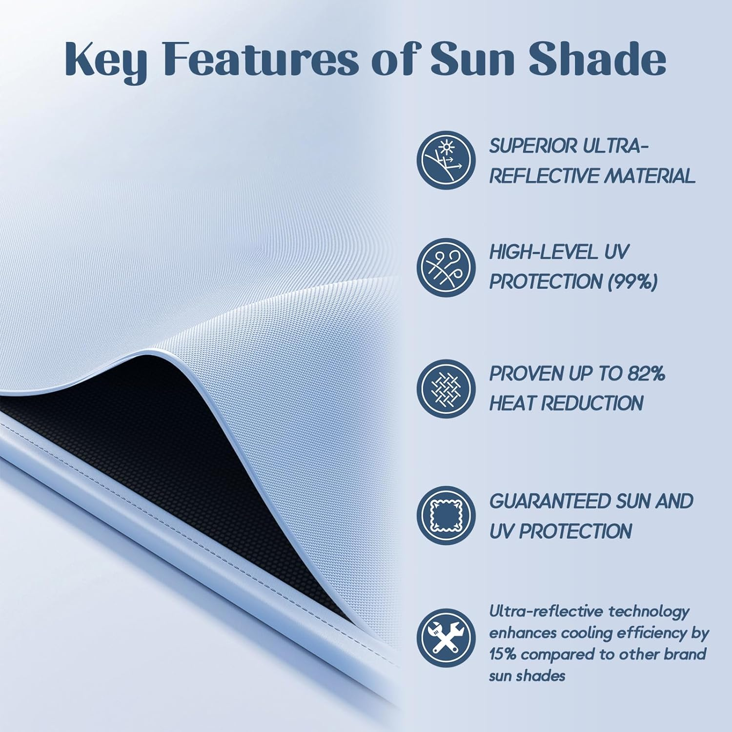 Car Windshield Sunshade for Tesla Model 3/Molde Y 2016-2024, Front Window Foldable Sunshade Sun Heat Protection, Full-Size Front Sun Shade Portable Sun Blocks UV Rays for Tesla Model 3/Model Y image number 4