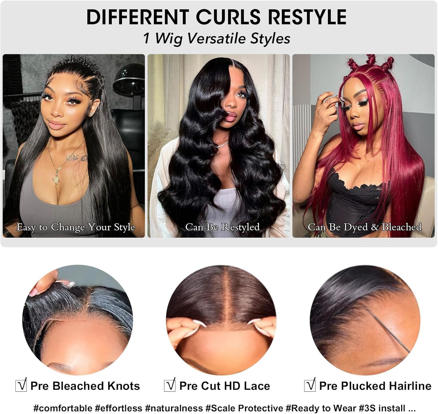 18 Inch Real Hair Wig, 5 X 5 Lace Front Wig, Human Hair with 200% Density, Straight, Glueless Human Hair Wigs for Black Women, Natural Black Colour, Wigs Real Hair Women (45 Cm) image number 1