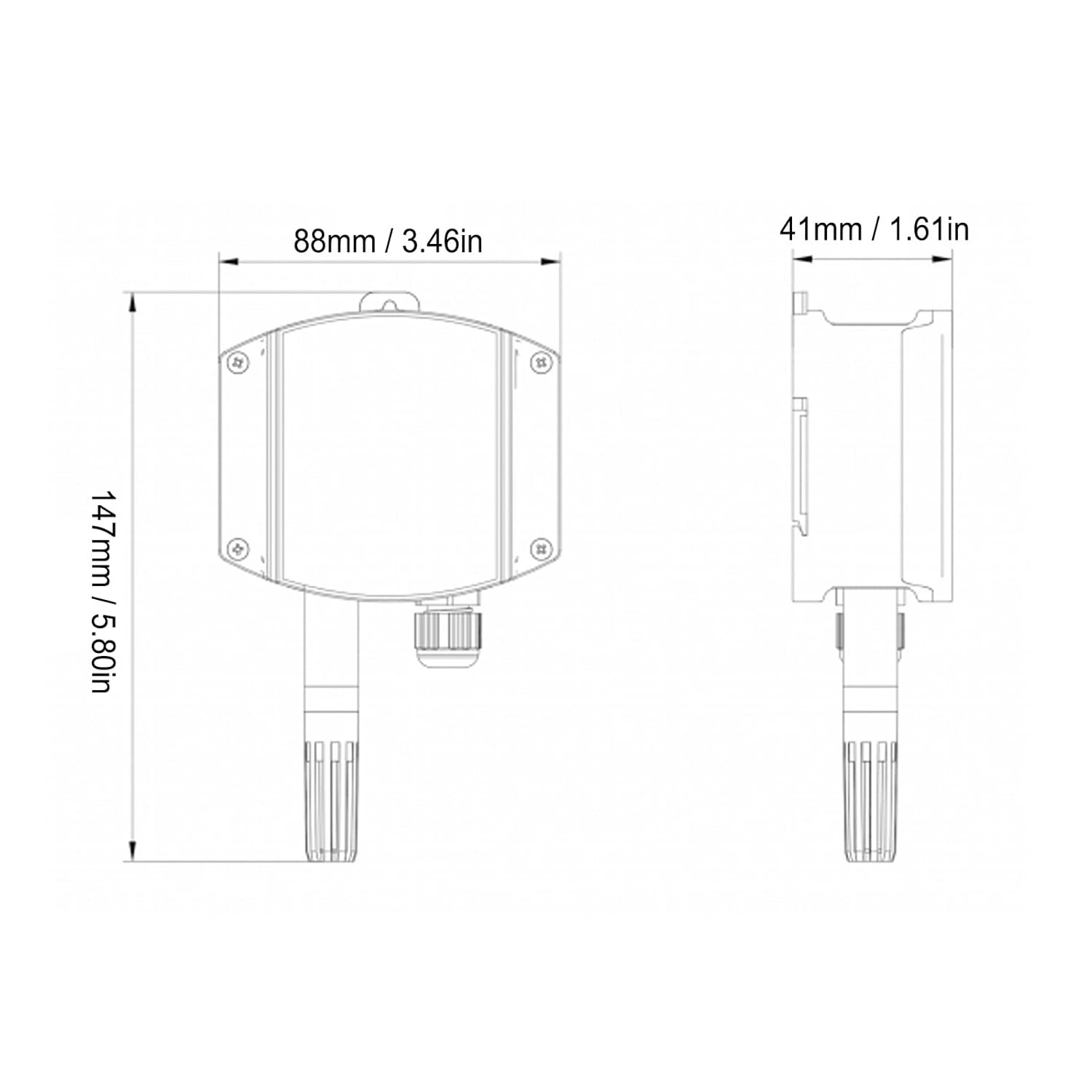 High Accuracy Temperature Humidity Sensor Transmitter, Wall Mounted 4-20Ma Analog Output ABS Material