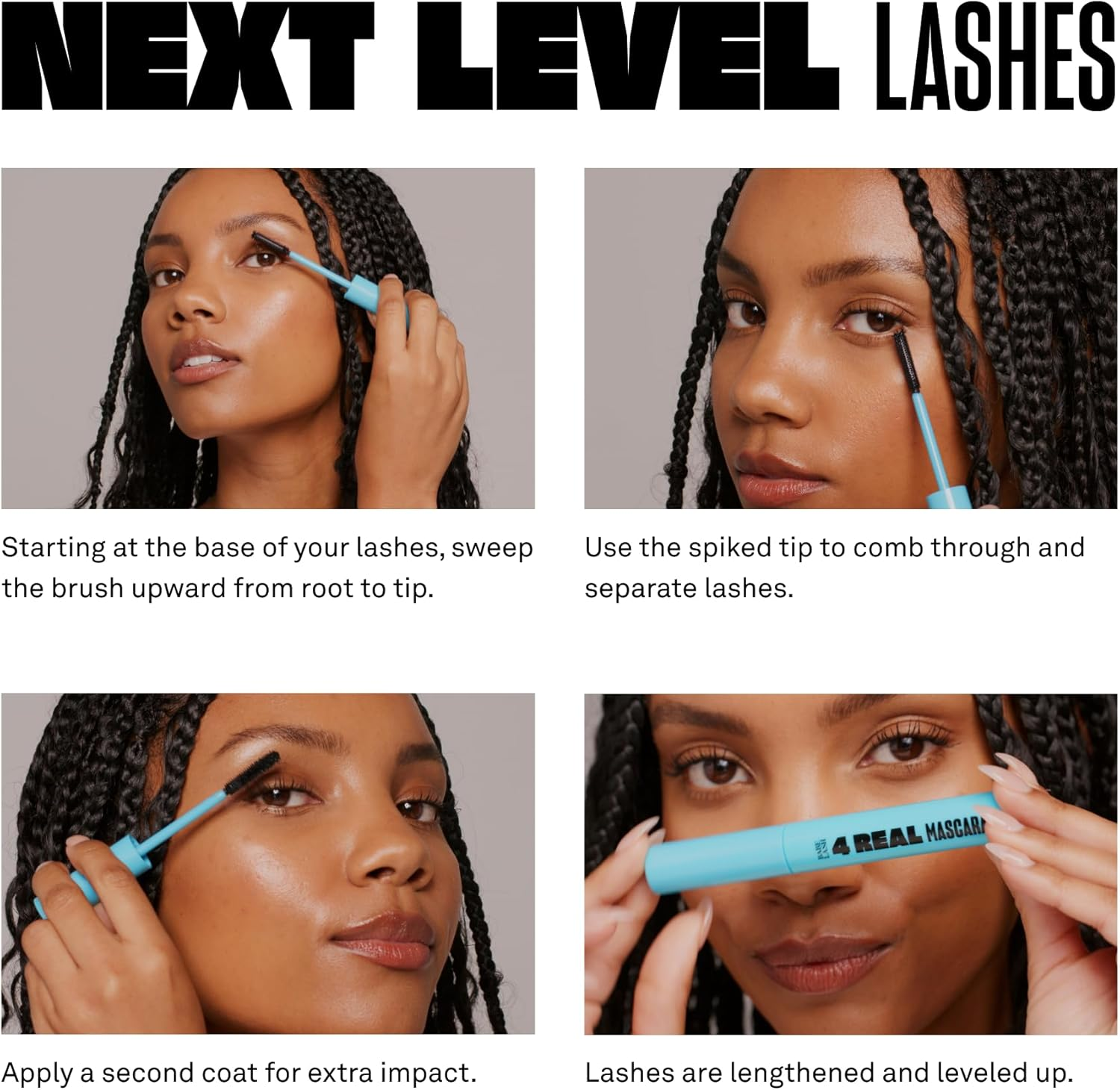 Babe Original 4 Real Mascara Black for Volume, Length, and Lift in Eyelashes, Defined & Flutterly Look, Vegan & Cruelty-Free, 8.5G image number 6