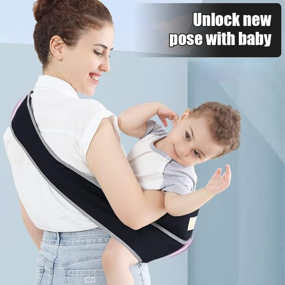 Toddler Sling Carrier,Baby Chair Adjustable Shoulder Strap,Compact Non-Slip Hip Seat Carrier,Toddler Slings Carrying 30 Kg,For Babies Aged 6 Months to 5 Years (Black) image number 4