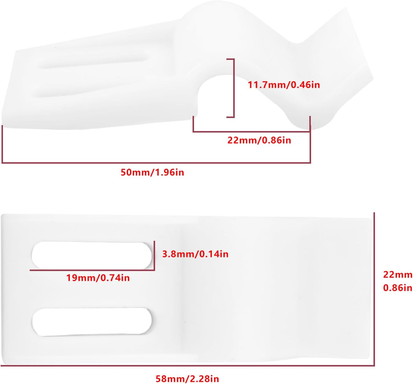 Emagtech 10Pcs Bath Panel Clips Acrylic Bath Board Clip Accessories for Modern Bathroom Accessories Installation 22X50X58Mm White image number 1
