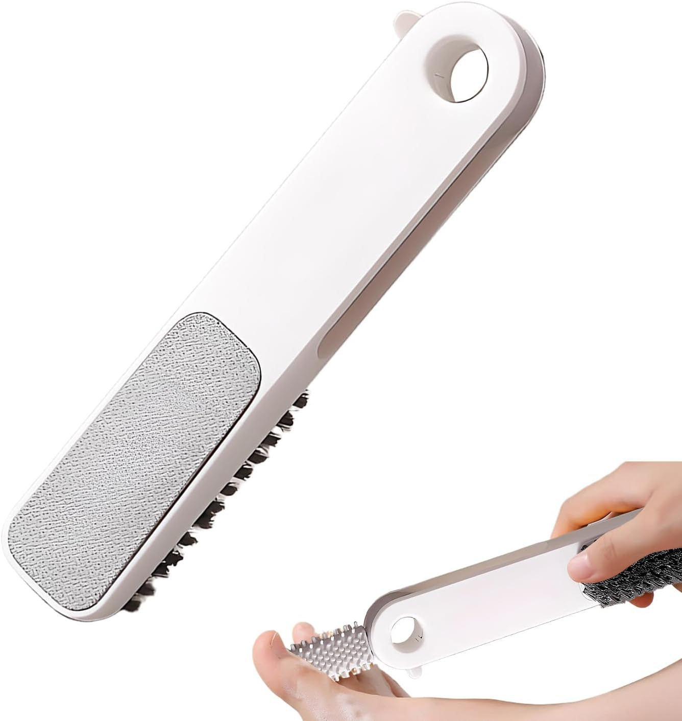 Foot File Callus Remover,Double-Sided Stainless Steel Brush 2 in 1,Cracked Heel File Corns Grater Brush | for Home Travel Shower Bathroom Spa Daily Grooming Nail Toes Adults Men Women Kids