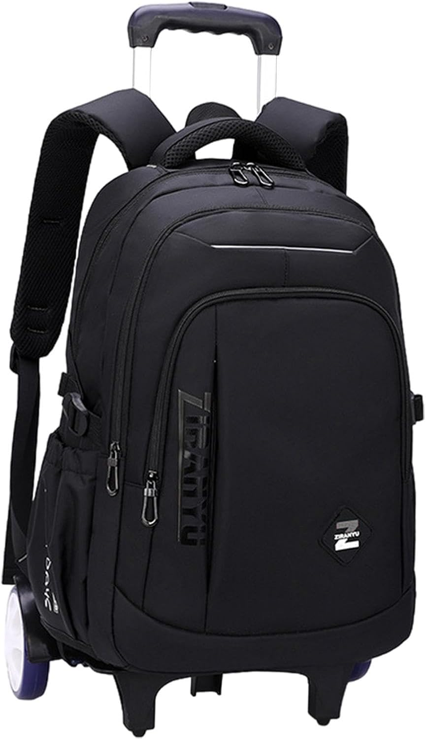 Baotyjie Rolling Backpack Wheeled Laptop Backpack Portable, Nylon, Adjustable Straps Trolley Suitcase Computer Bag for Business Adults