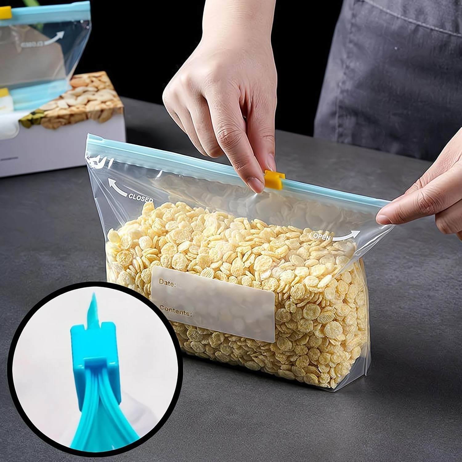 REGODI 30 Pack Stand up Reusable Storage Bags -Free Leakproof Freezer Bags, Food Storage Bags image number 4