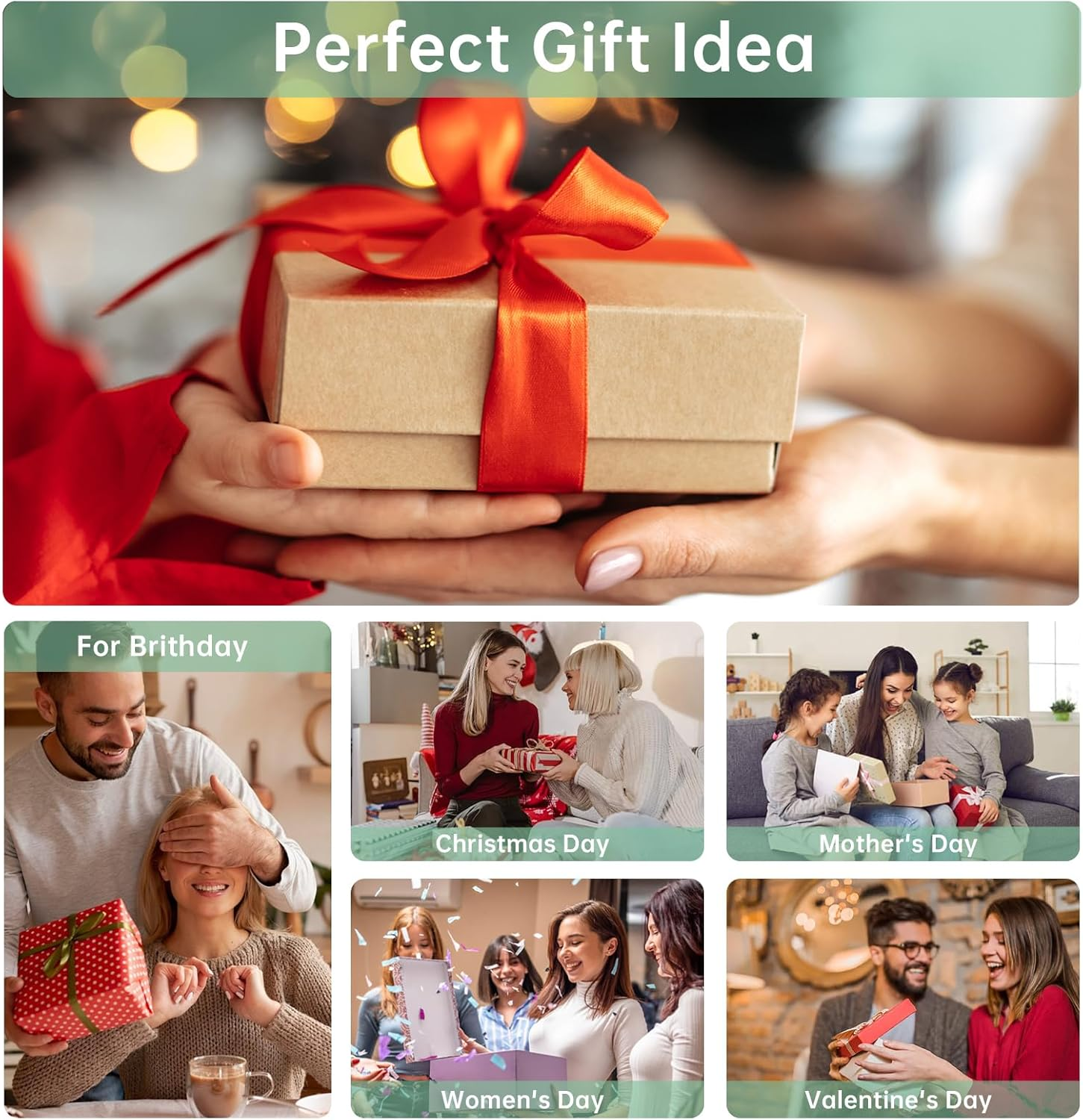 Long Keeper Large Makeup Bag Floral Aesthetic Cosmetic Bag Women Cotton Travel Make up Bag Cute Flower Toiletry Organizer Bag, Blue Green Flower, Trendy image number 2