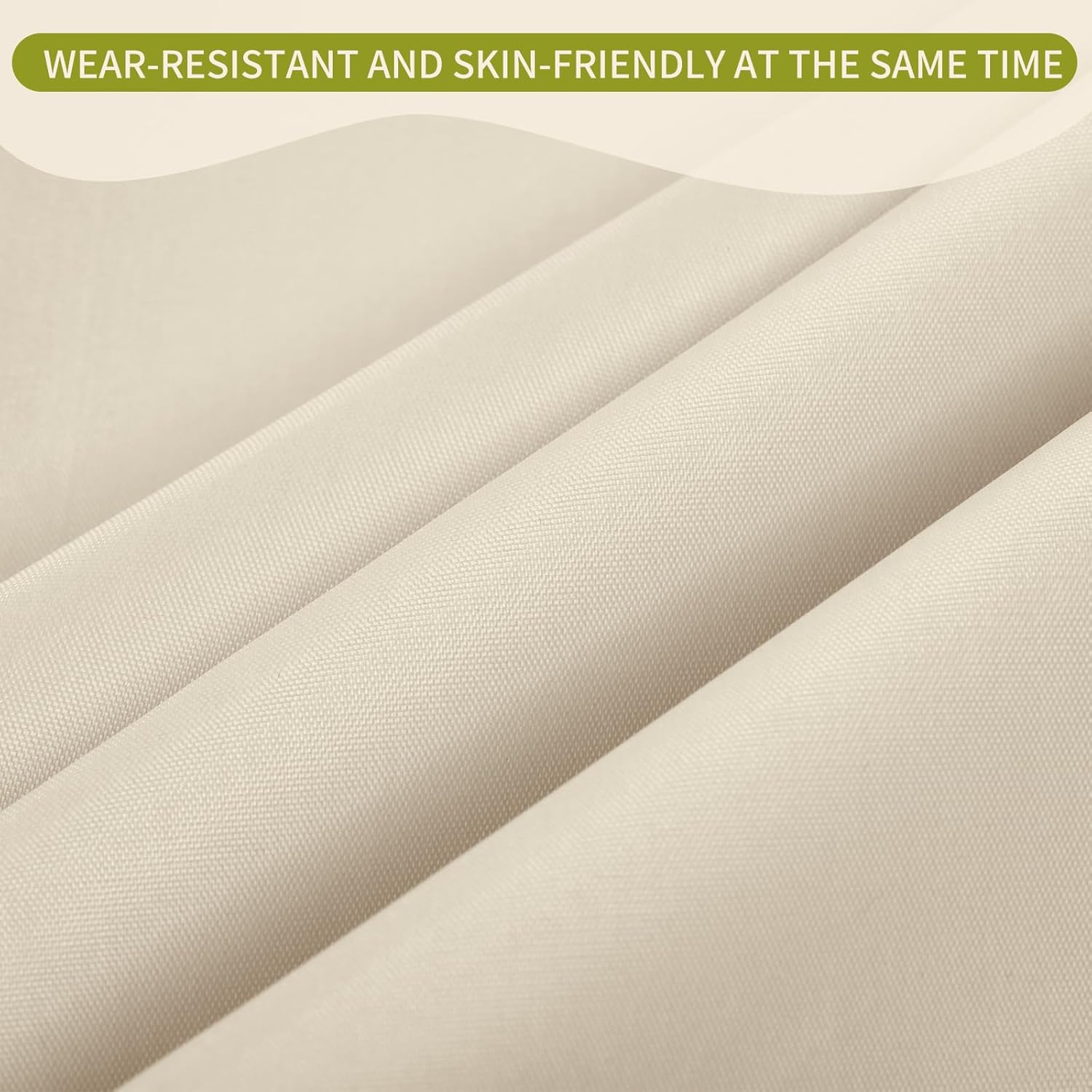 Hombys Outdoor Daybed Cushion Cover, Replacement Sunbed Cushion with Drawstring, Patio Daybed Mattress Cover, Khaki image number 4