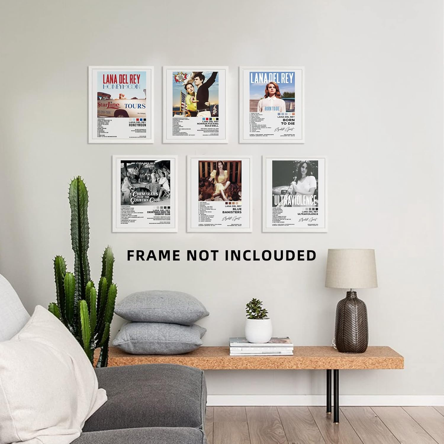 A ART&middot;ZONE Lana Del Rey Posters 8X10 Canvas Prints Unframed Set of 6 Wall Art Room Decor Bjork Poster Records for Aesthetic Album Cover Print D/ Blue