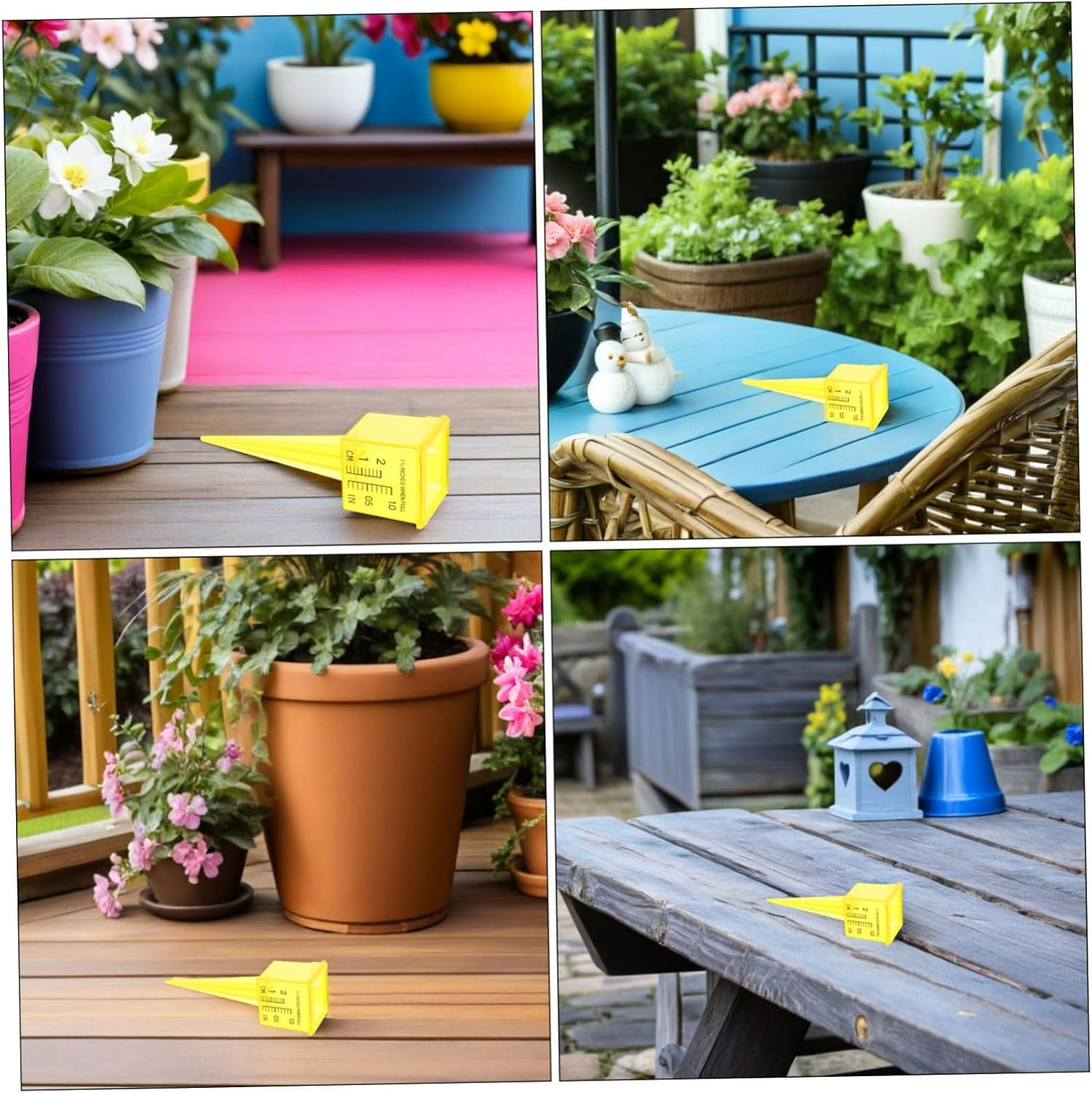 20Pcs Lawn Water Meter Gauge for Water Pressure Auto Empty Rain Gauge Outdoor Rainfall Monitor Outdoor Rain Tube Level Sprinkler Yellow image number 6