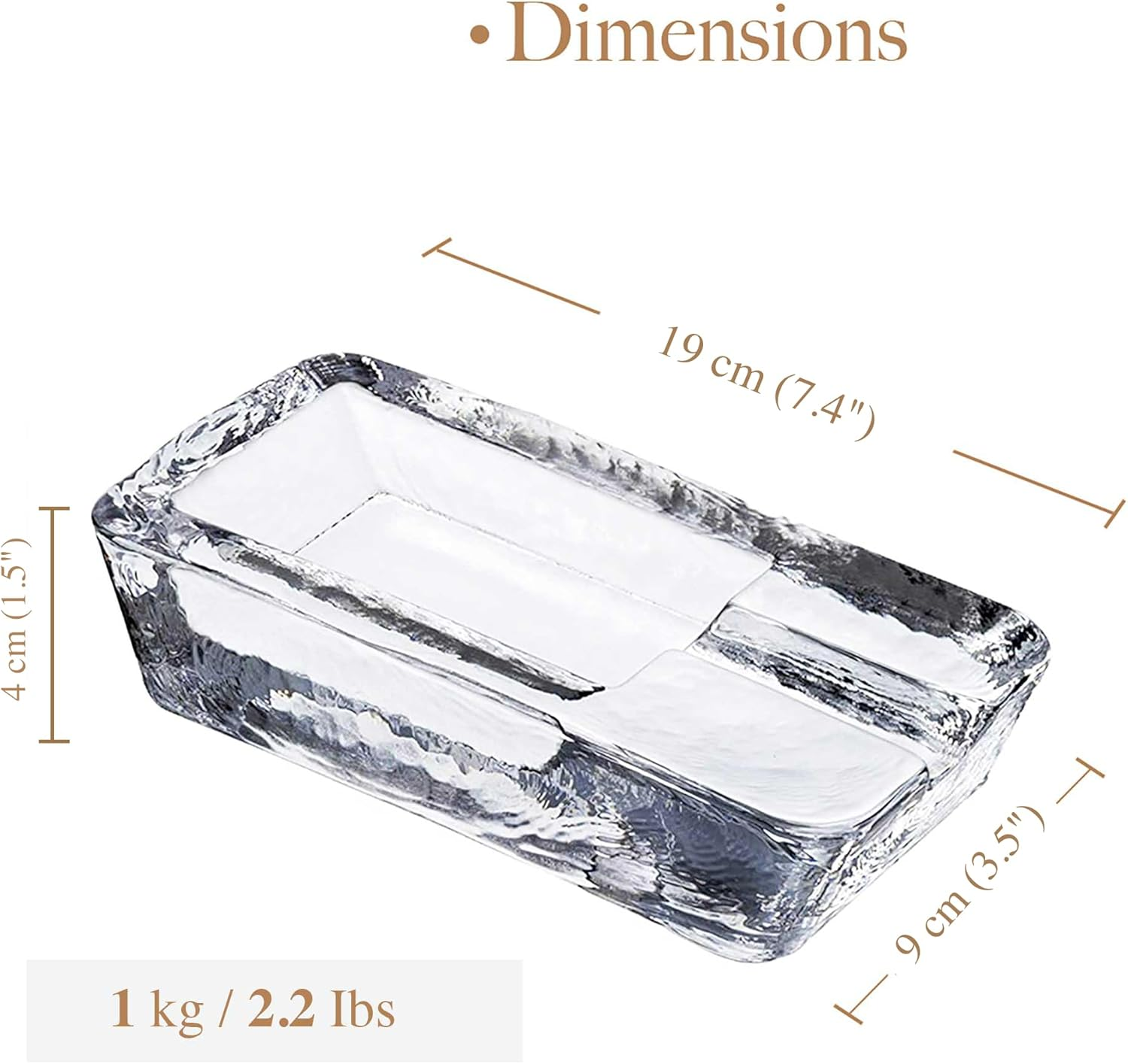 The Buybox Cigar Ashtray Big Ashtrays for Cigarettes Outdoors Large Heavy Glass for Patio/Outdoors/Cigars Ash Tray Large Giant Luxury Premium Cigarette Ashtrays for Outdoor Party Restaurant & Pool image number 2