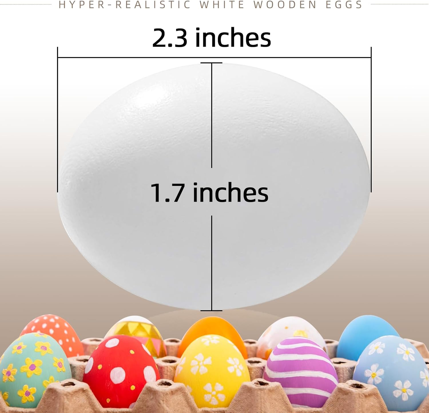 Wooden Eggs 24 Piece -White Color image number 5