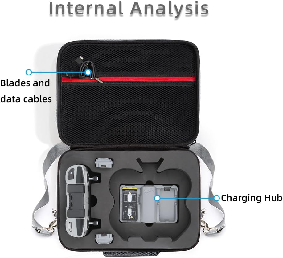 Zlit Carrying Case for DJI NEO 2 Drone Fly More Combo Travel Portable Shoulder Bag Storage Case (Grey) image number 4