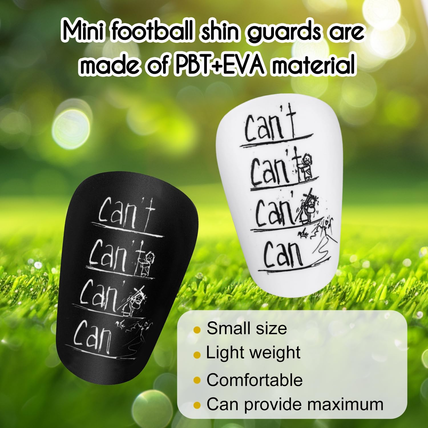 2 Pairs Mini Soccer Shin Guards, 3.94X2.36 Inch Small Shin Guards Anti-Slip Football Shin Pads Protective Shin Guards for Teenagers Children Adults Boys Girls image number 5