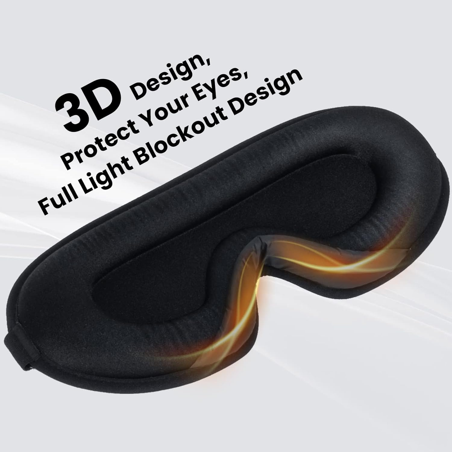 Sleep Mask 3D Eye Mask for Sleeping 100% Light Blocking Eye Covers with Adjustable Strap Night Blindfold for Men Women Memory Foam Black image number 4