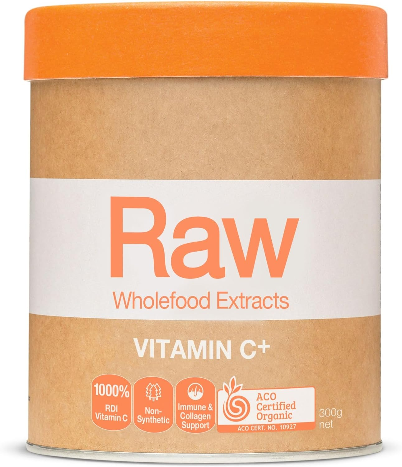 Amazonia Raw Wholefood Extracts Vitamin C+ - Certified Organic Vitamin C for Immune Support, Collagen Health & Skin Vitality, Non-Synthetic, Plant-Based, Gut Health & Prebiotic Supplement, 300G image number 3