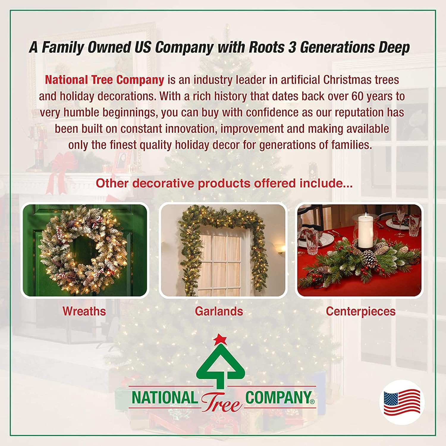 National Tree Company Artificial Slim Christmas Tree, Green, North Valley Spruce, Includes Stand, 6.5 Feet image number 4