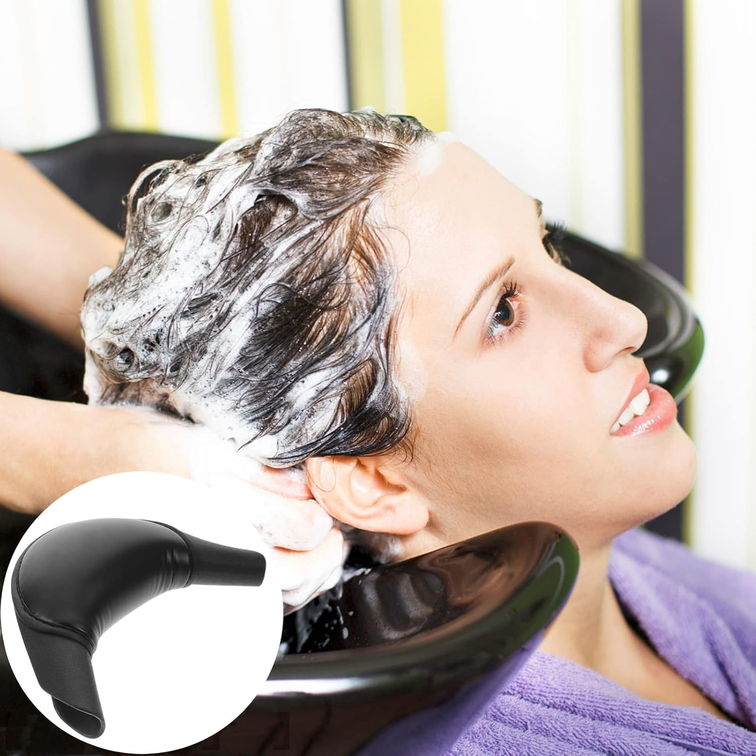 MUSISALY Shampoo Bowl Neck Rest Cushion Non-Slip U-Shaped Hair Washing Pillow Reusable Salon Neck Support Pad for Home and Spa Use image number 2