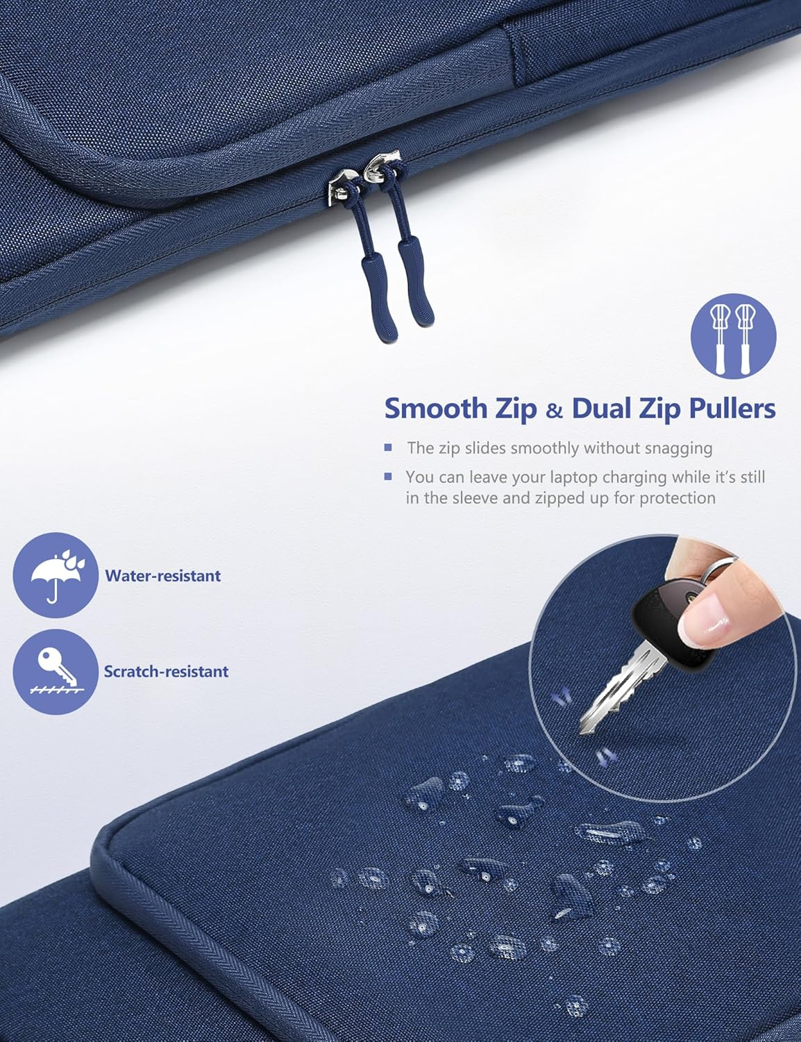 HYZUO 13 Inch Laptop Bag Sleeve for Macbook Air 13 M4 M3 M2 M1 2025-2018, Macbook Pro 13 M2 M1 2025-2016, 13" Ipad Pro/Air, Surface Pro, XPS 13, Protective Case for 12"-13" Tablet, Navy Blue