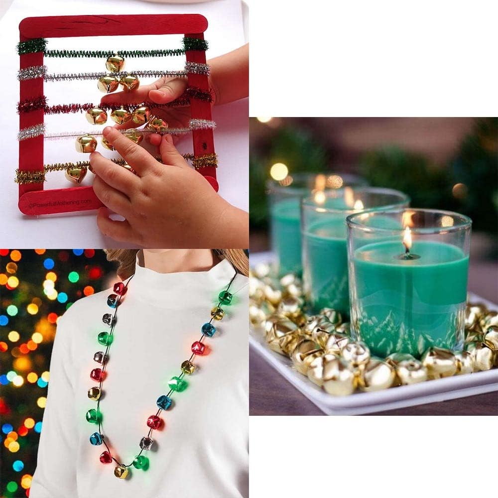 300PCS Jingle Bells with Storage Box, Small Bell Mini Bells, Craft Bells, DIY Bells for Wreath, Christmas, Holiday Home Party & Festival Decorations and Jewelry Making, 10 Mm, 5 Colors image number 5