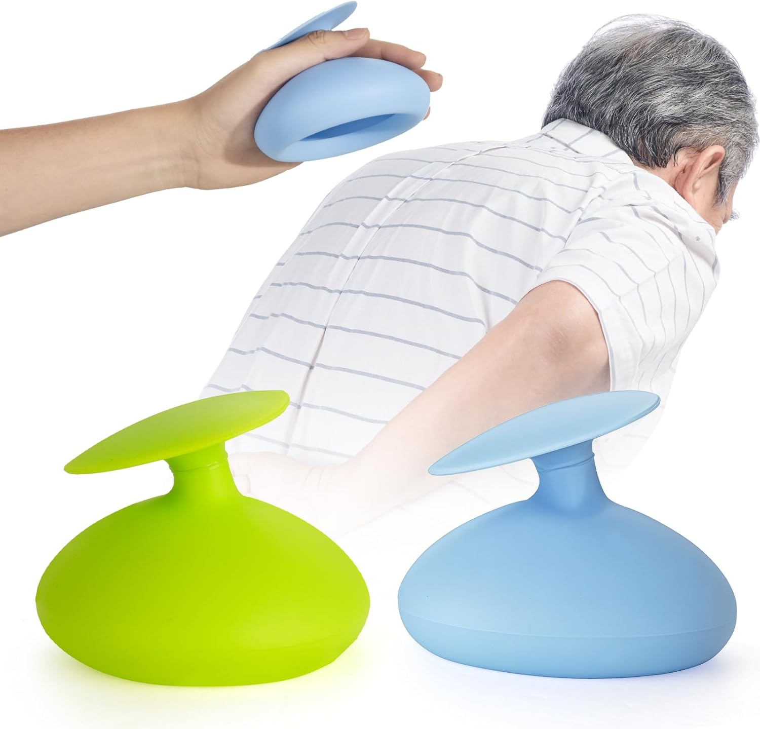 Silicone Palm Chest Percussion Cup, Chest Physical Aid Therapy Cup, Mucus Flutter Removal Device, Percussion Treatment for Mucus, Sputum, and Expectoration Problem(4.3 * 3.5 Inch for Adult) (Green)