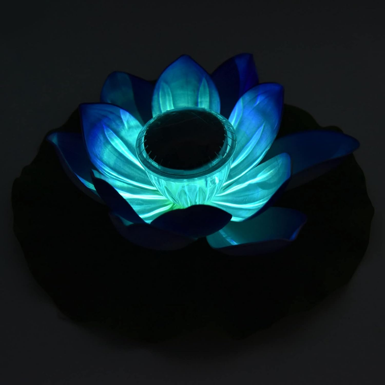 Solar LED Lotus Light Waterproof Floating Outdoor Garden Decoration image number 3