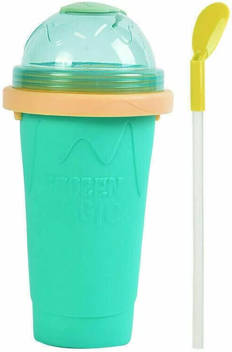 Slushie Maker Cup Quick Freeze Magic Squeeze Cup Milkshake Cup Ice Cream Maker (2, Blue)