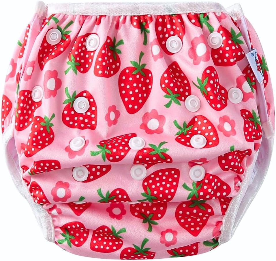 Reusable Adjustable Swim Nappy LARGE 12-20Kg (AU Size 2-5) Girls 'Toddler to Preschool' Premium Cloth Swimming Diaper BLUE BLOSSOM_L