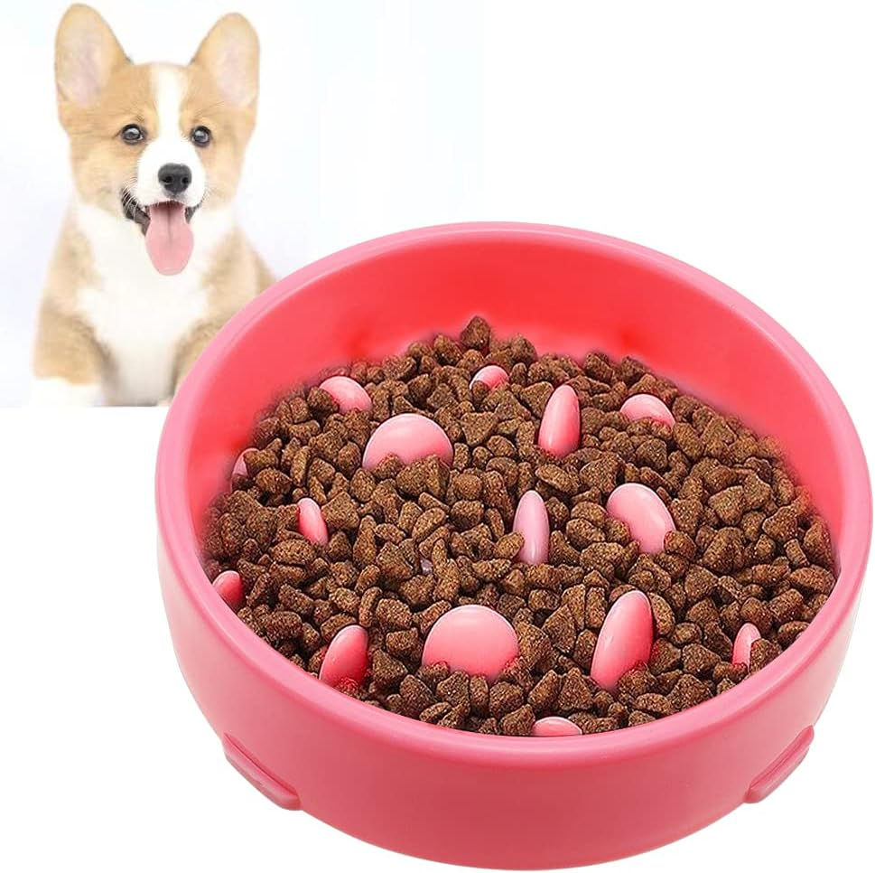 GIGIIS Slow Eating Bowl, 1 Piece, Interesting Interactive Dog Bowl, Slow Feeding, Dog Bowl, Pink Anti-Sling Bowl for Slower Food Absorption for Dogs or Cats