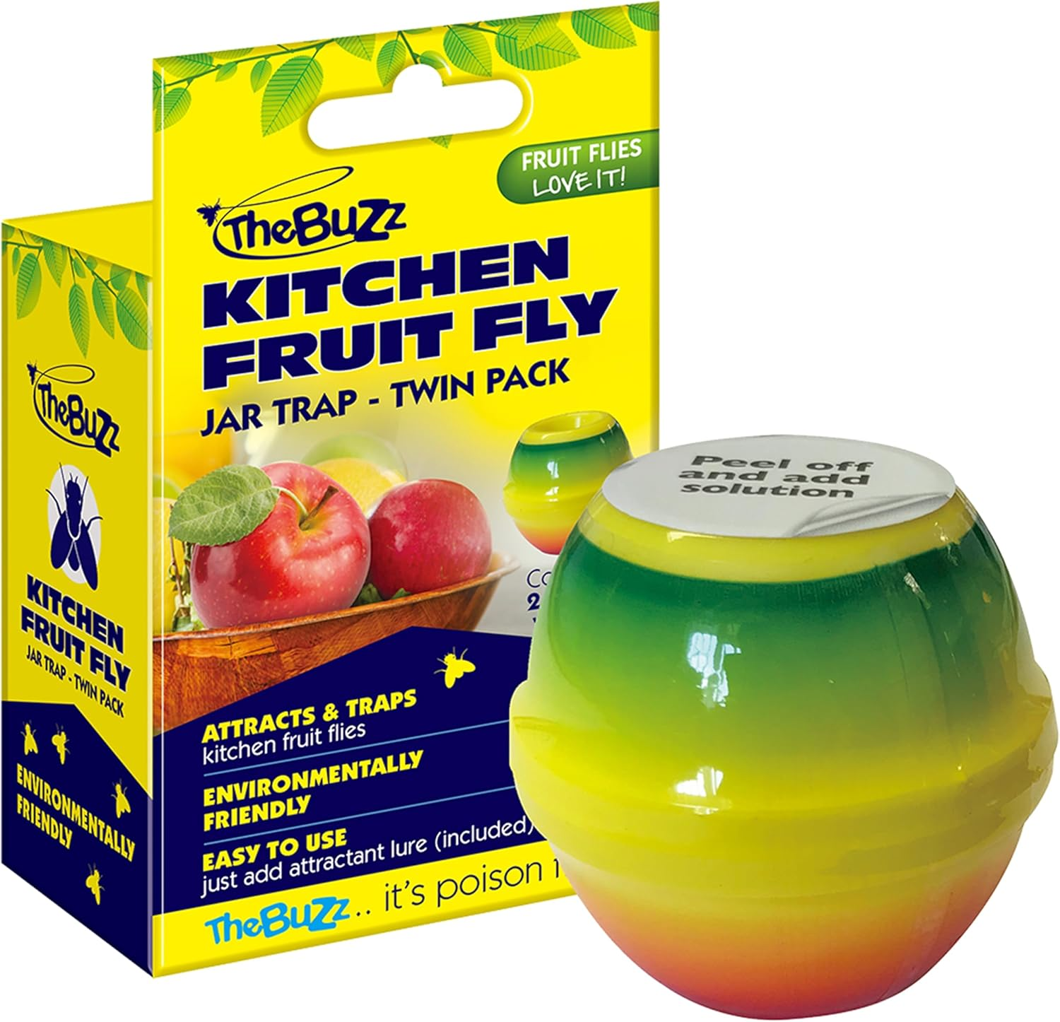 The Buzz Kitchen Fruit Fly Trap (Pack of 2)