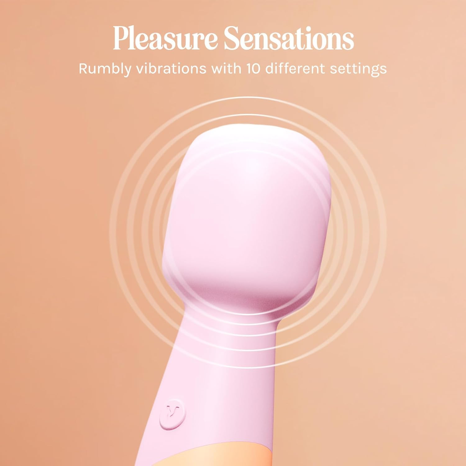 VUSH Peachy Mini Wand Vibrator &ndash; Compact Clit Vibrator & Personal Massager for Women, Powerful Adult Toy with 10 Modes, Medical-Grade Silicone, Waterproof Female Sex Toy for Solo or Couples image number 1
