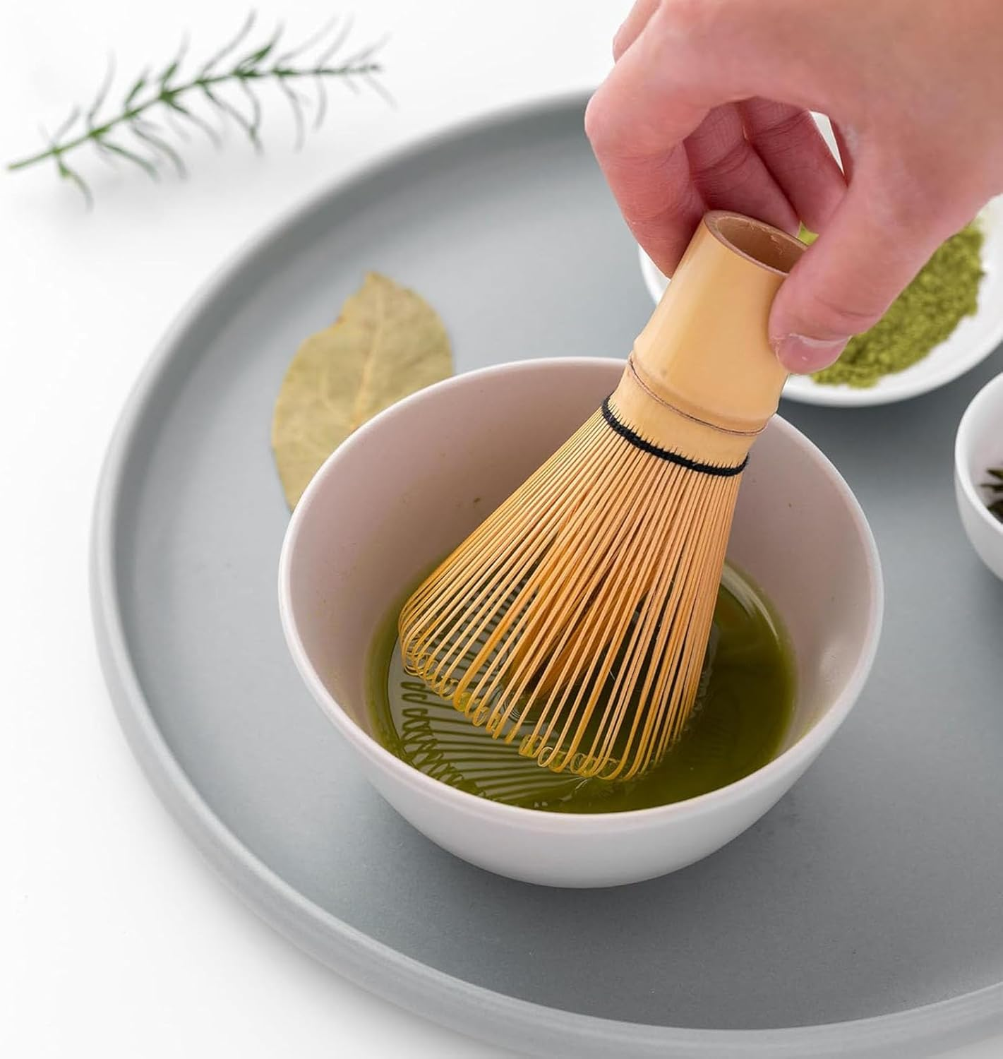 Matcha Whisk Set - Matcha Whisk, Traditional Scoop, Tea Spoon. the Perfect Set to Prepare a Cup of Japanese Matcha Tea, Handcrafted from 100% Natural Golden Bamboo image number 5