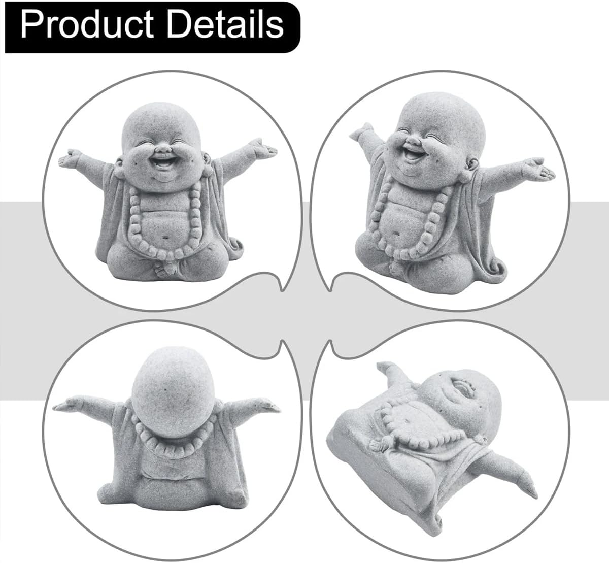 AIMALL Mini Buddha Statue Resin Aquarium Ornament 3.14X4.05X2.16In Cement Fish Tank Decoration Bonsai Figurine Zen Garden Tea Pet for Indoor Outdoor Decor image number 5