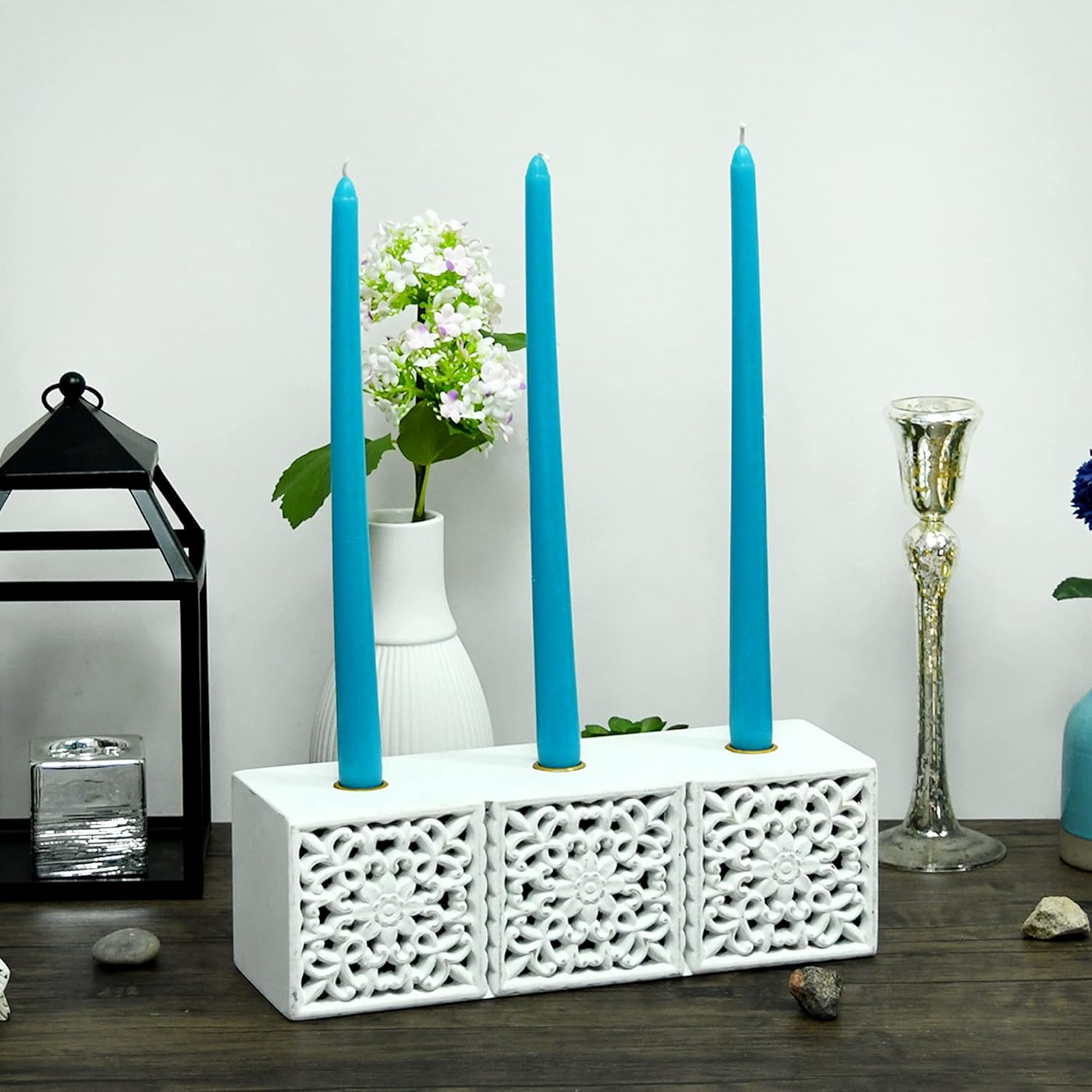 Zest Candle 12-Piece Taper Candles, 12-Inch, Turquoise image number 1