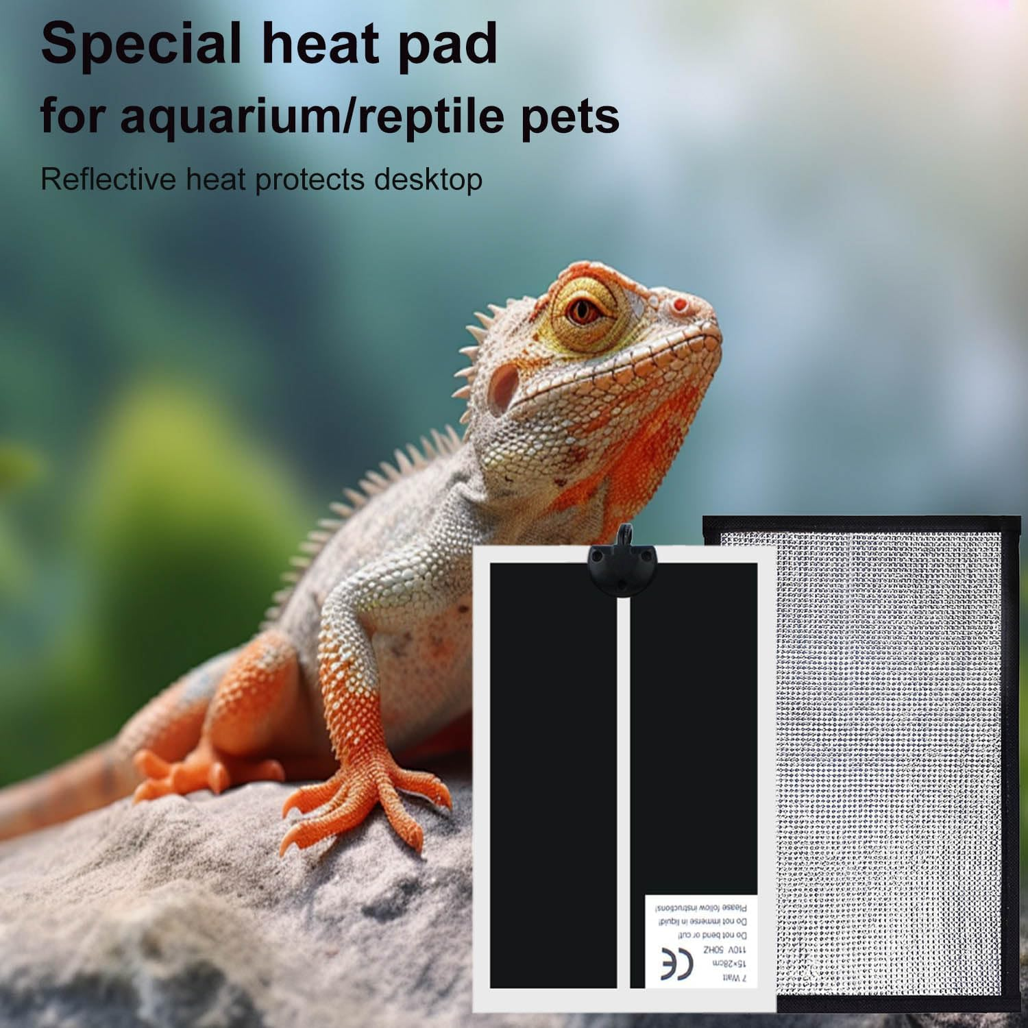 7W Reptile Heat Pad, Reptile Heating Mat with Insulation Pad, Adjustable Temperature, Terrarium Heater, Waterproof and Durable, Suitable for Fish Tanks and Small Animals (7W) image number 6