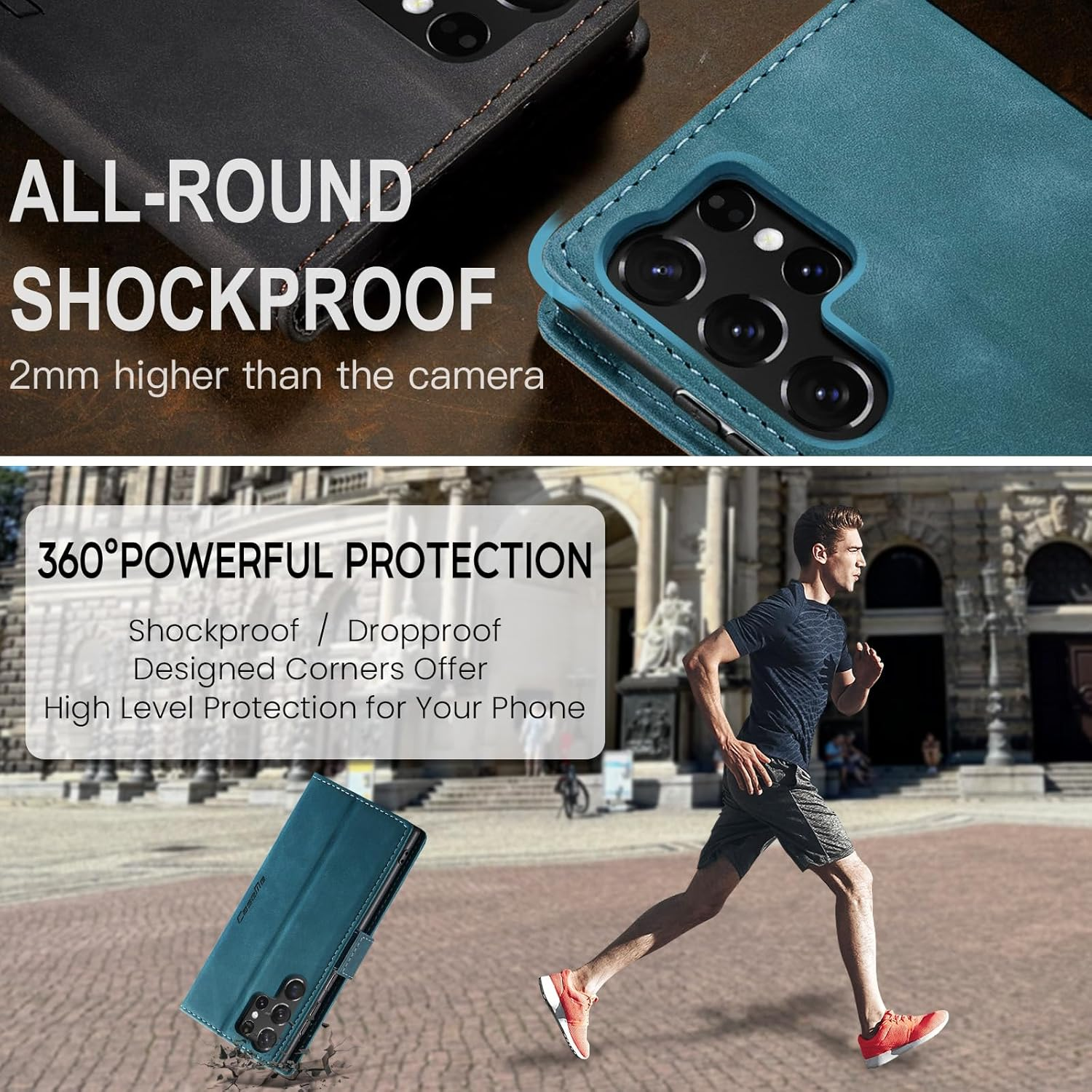 Case for Samsung S25 Ultra, Foldable Flip Case, Shockproof Full Cover Mobile Phone Case S25 Ultra for Sam Sung, Premium Leather Wallet Flip Mobile Phone Case for Sam Sung Galaxy S25 Ultra Case image number 3