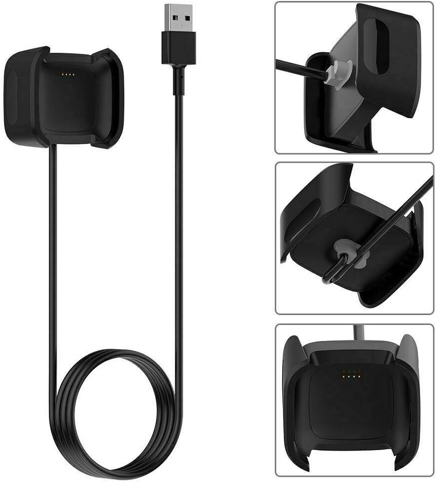 ELASO Replacement USB Charger Charging Cable Compatible with Fitbit Versa & Versa Lite Smart Watch image number 1