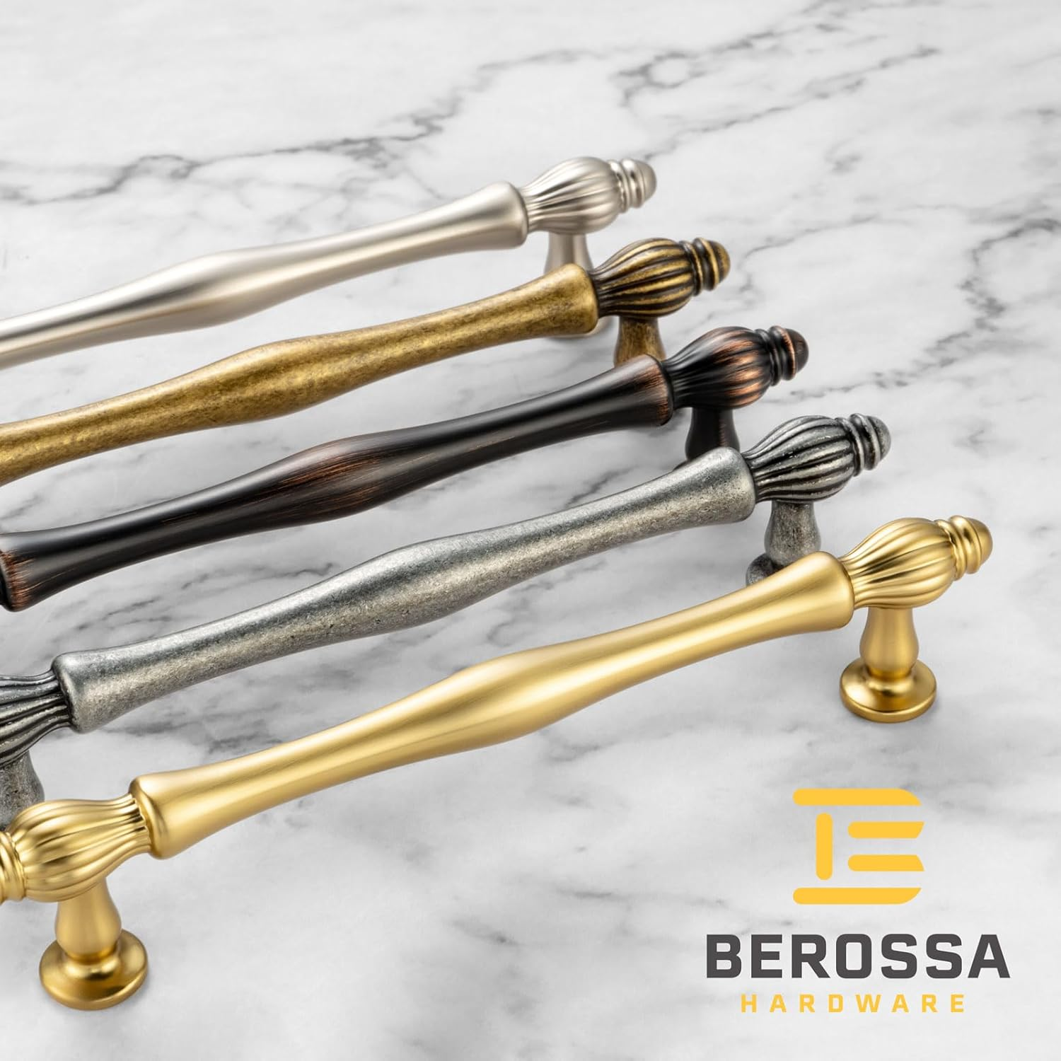 BEROSSA 5 Pack 7-1/2 Inch Oil Rubbed Bronze Cabinet Pulls Brushed Bronze Cabinet Handles Bronze Hardware for Kitchen Cabinets 2510 Drawer Dresser Cupboard Bedroom Bathroom image number 5