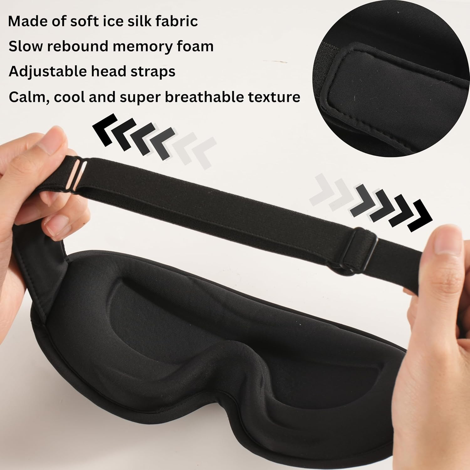 Side Sleepers 3D Eye Mask, Sleep Mask,100% Blackout Eyelash Extension Sleep Masks for Women & Men, Eye Mask for Sleeping, Premium Dark Crimson Sleeping Eye Mask with Adjustable Strap, Travel Essential Eyemask (Black - Side Sleeper)