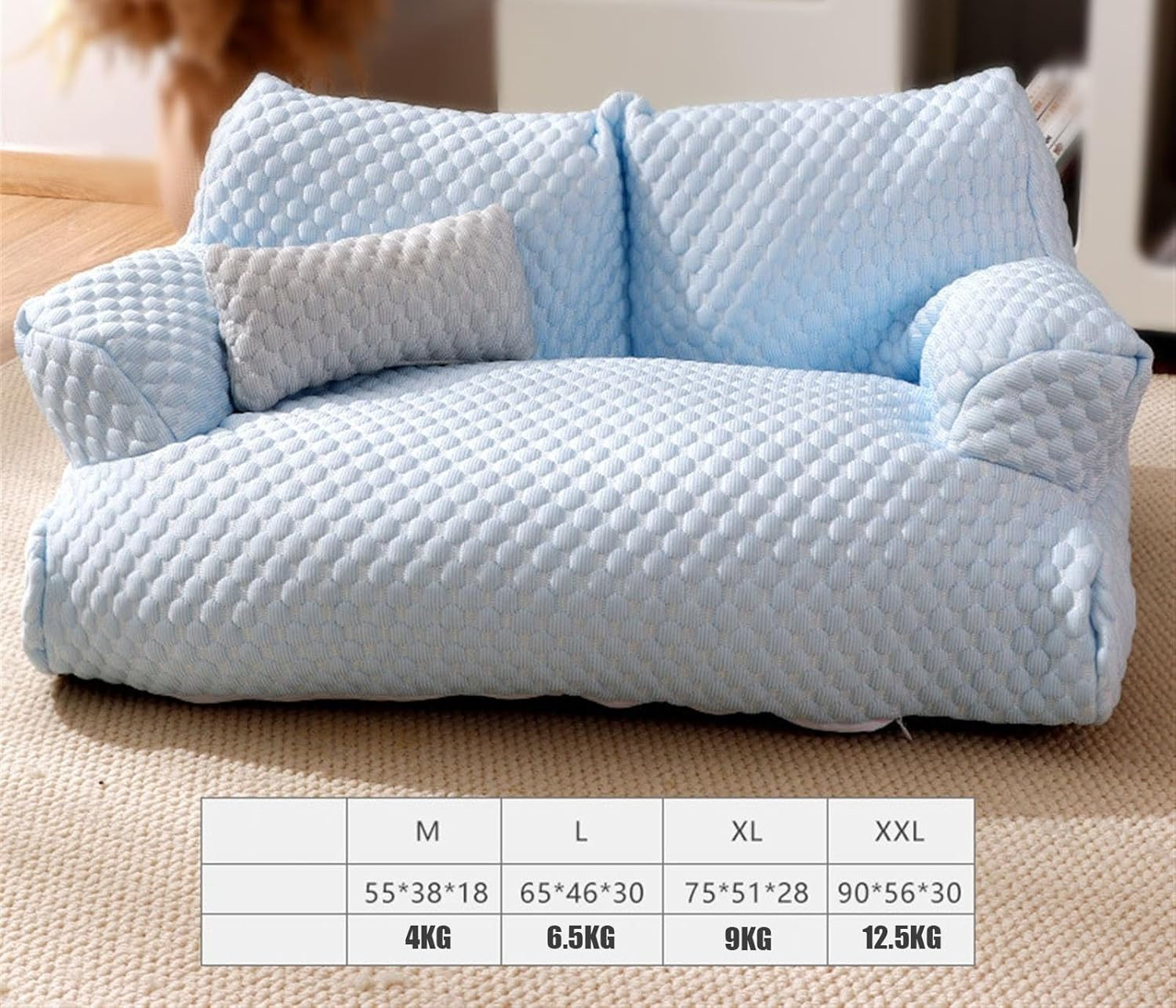 Fuzzy Dog Bed, Ice Silk Cooling Pet Bed Cooling Dog Bed Funny Dog Couch Fuzzy Ice Silk Cooling Pet Bed Breathable Washable Cat Dog Sofa Bed Anti-Slip Cooling Pad(Pink,Medium) image number 5