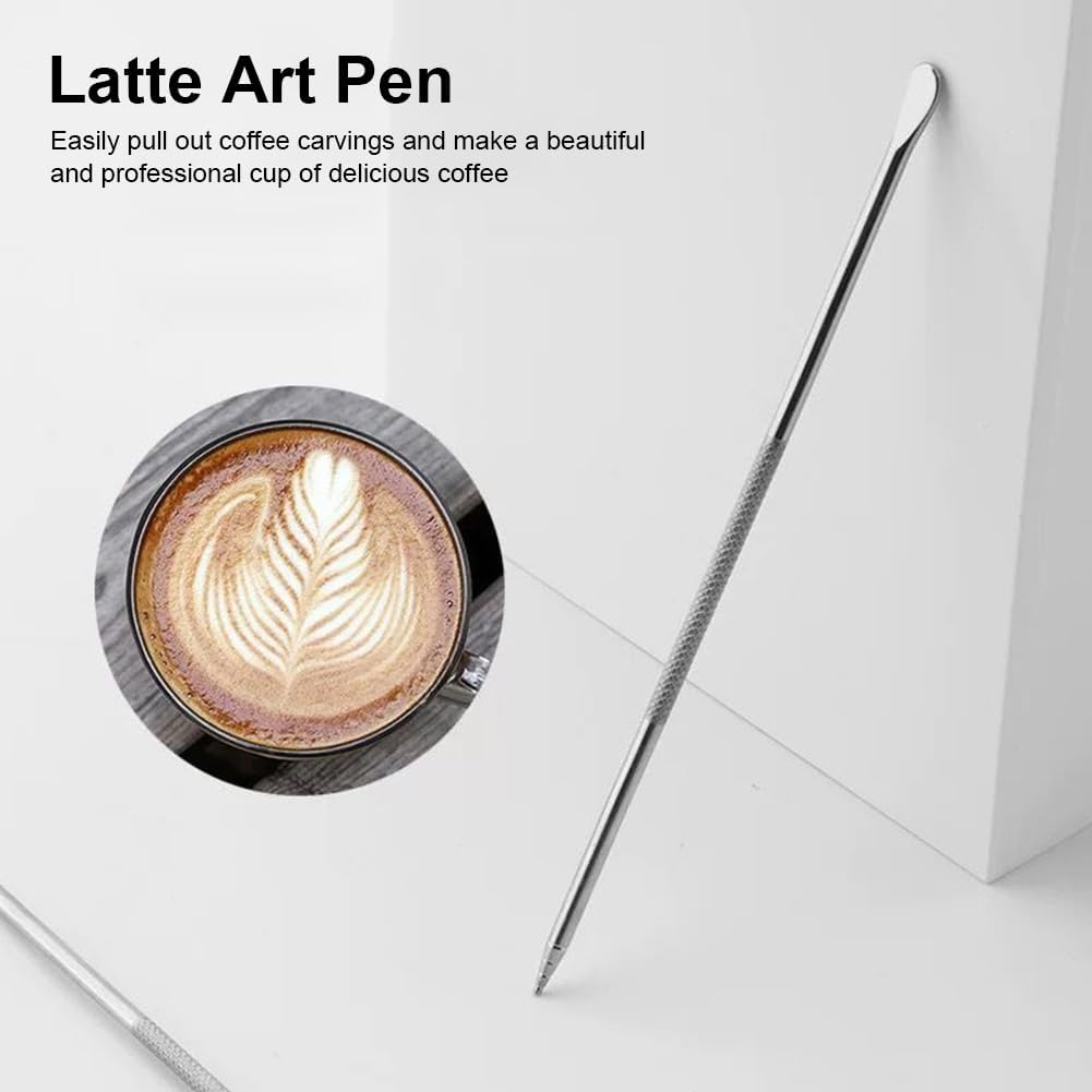 600Ml Milk Frother Jug,Temp Control Milk Jug Temperature Control Jug with Latte Art Pen Portable (Silver) image number 3